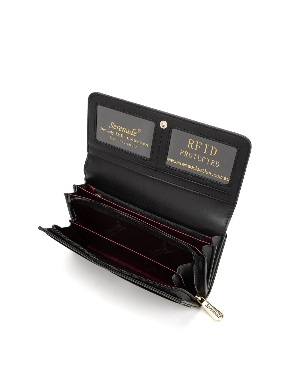 AMIRA LARGE  PATENT LEATHER WALLET WITH RFID- WSF4501-BLK