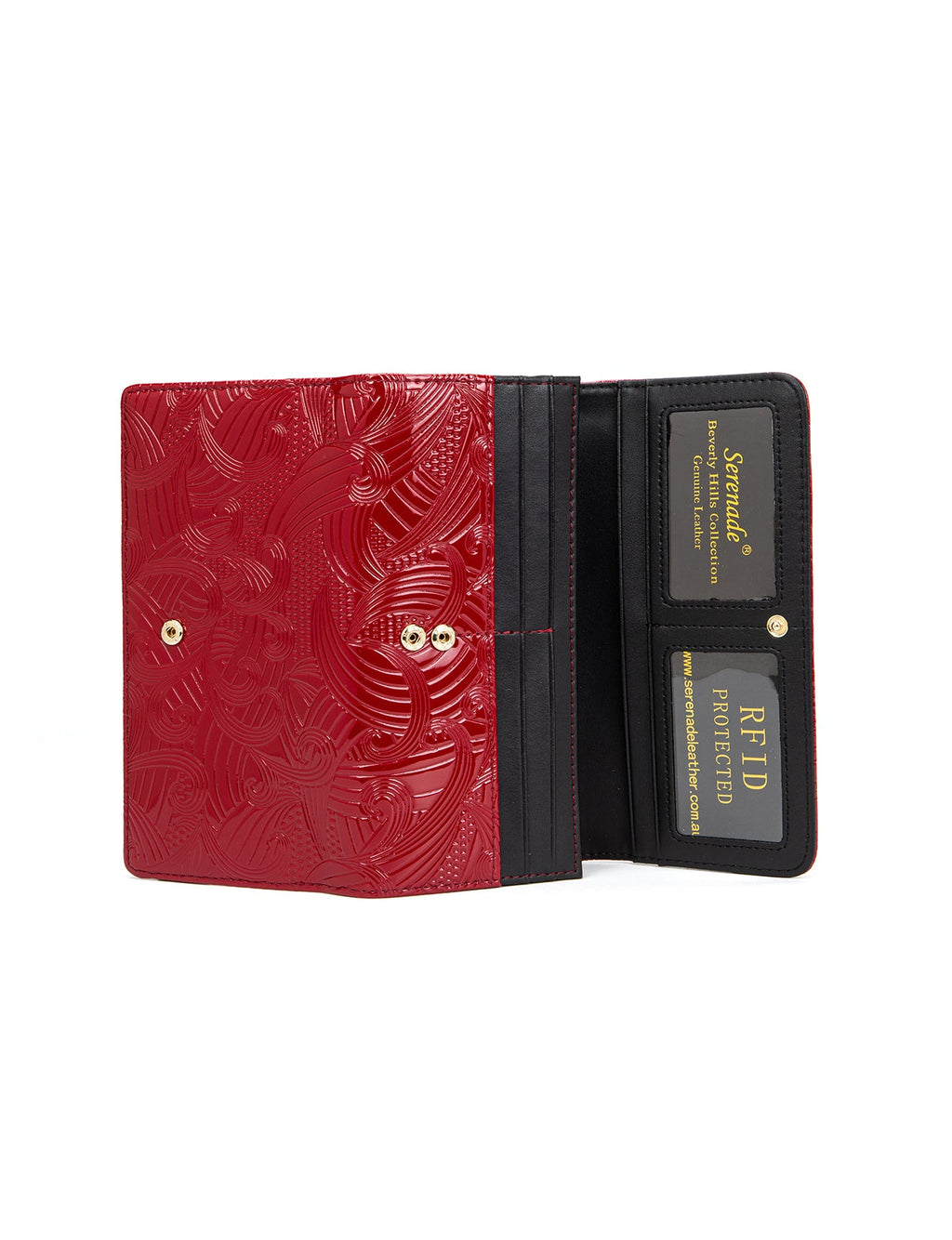 AMIRA LARGE  PATENT LEATHER WALLET WITH RFID- WSF4501-RED- NEW IN