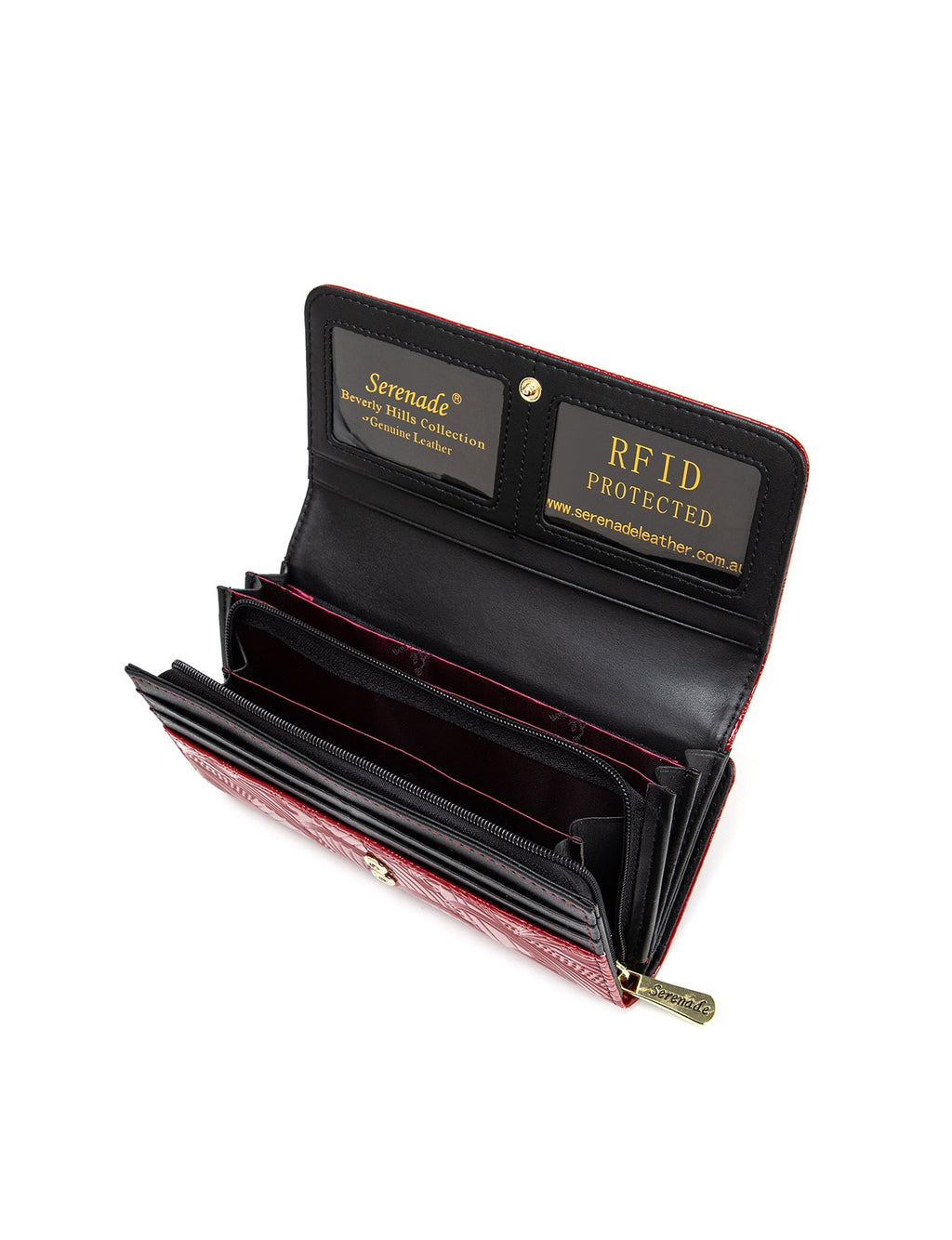 AMIRA LARGE  PATENT LEATHER WALLET WITH RFID- WSF4501-RED- NEW IN