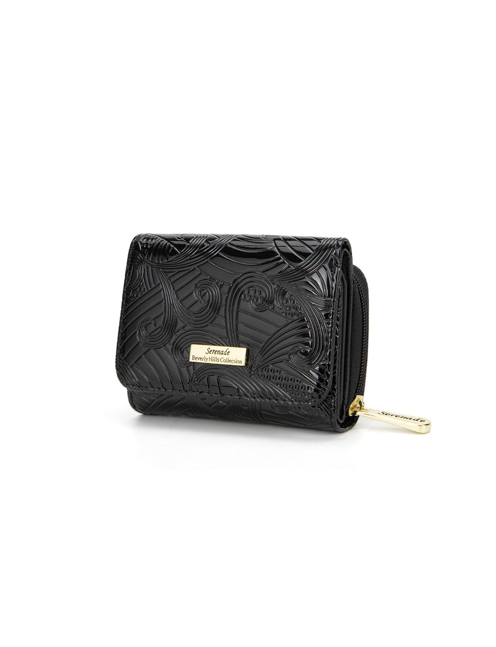 AMIRA SML PATENT LEATHER WALLET WITH RFID- WSF4503-BLK
