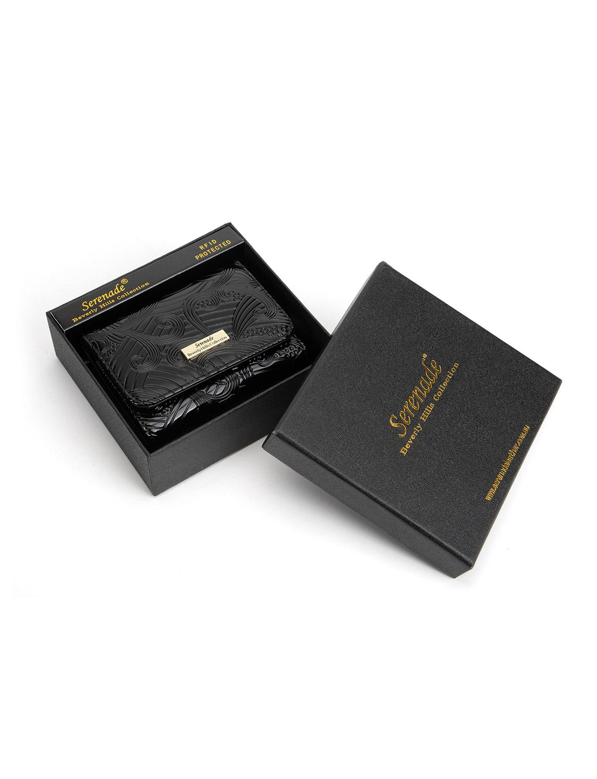 AMIRA SML PATENT LEATHER WALLET WITH RFID- WSF4503-BLK