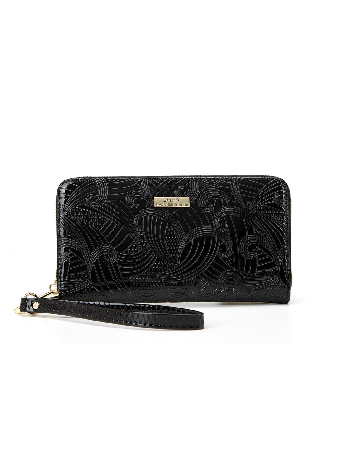 AMIRA ZIP AROUND LEATHER RFID WALLET- WSF4516-BLK