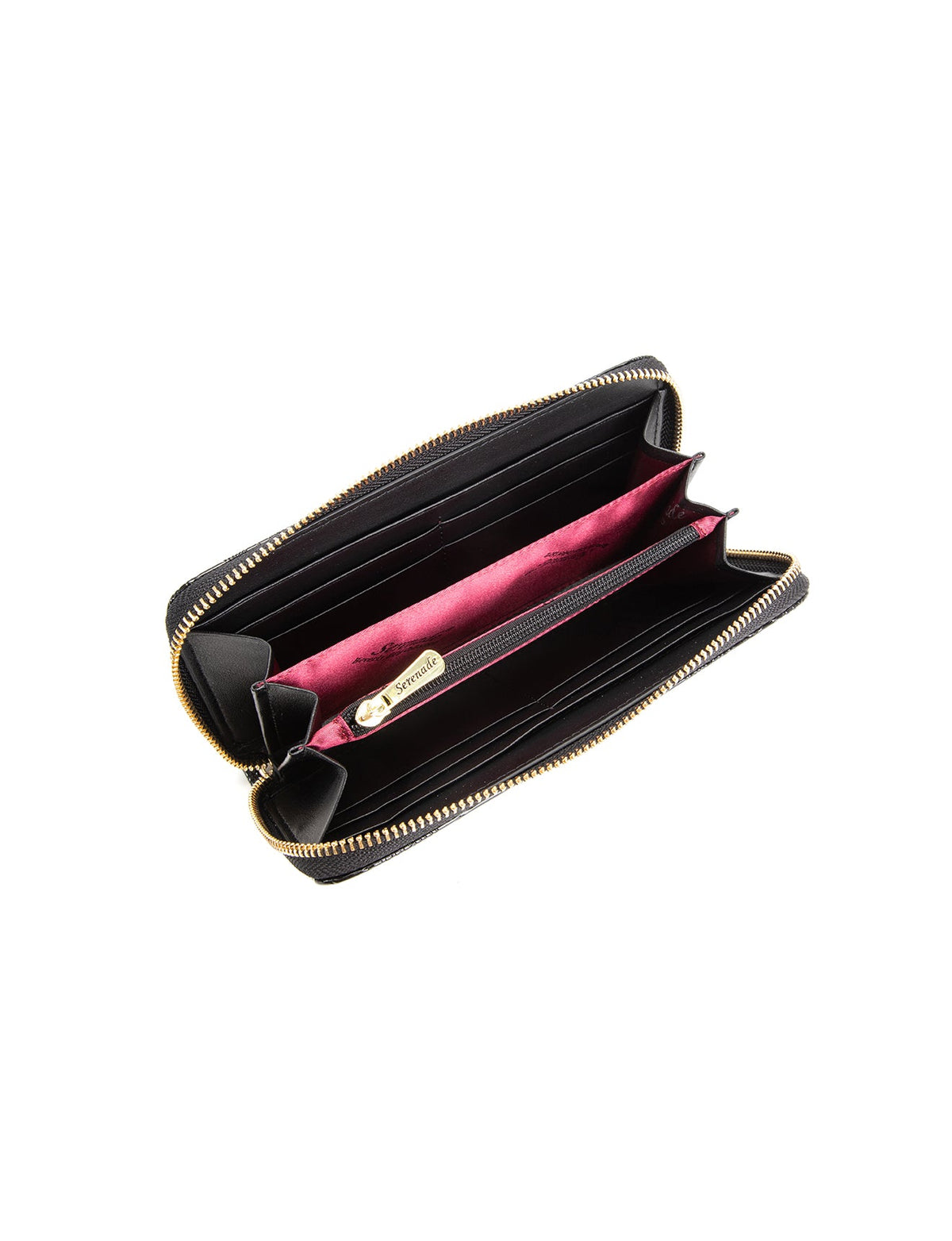 AMIRA ZIP AROUND LEATHER RFID WALLET- WSF4516-BLK