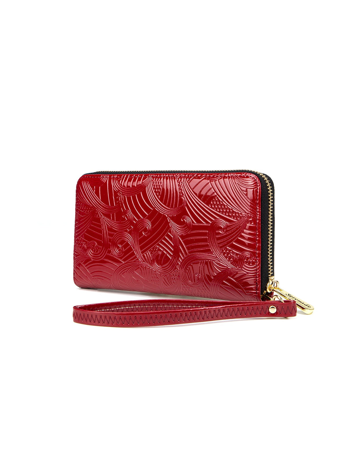 AMIRA ZIP AROUND LEATHER RFID WALLET- WSF4516-RED- NEW IN