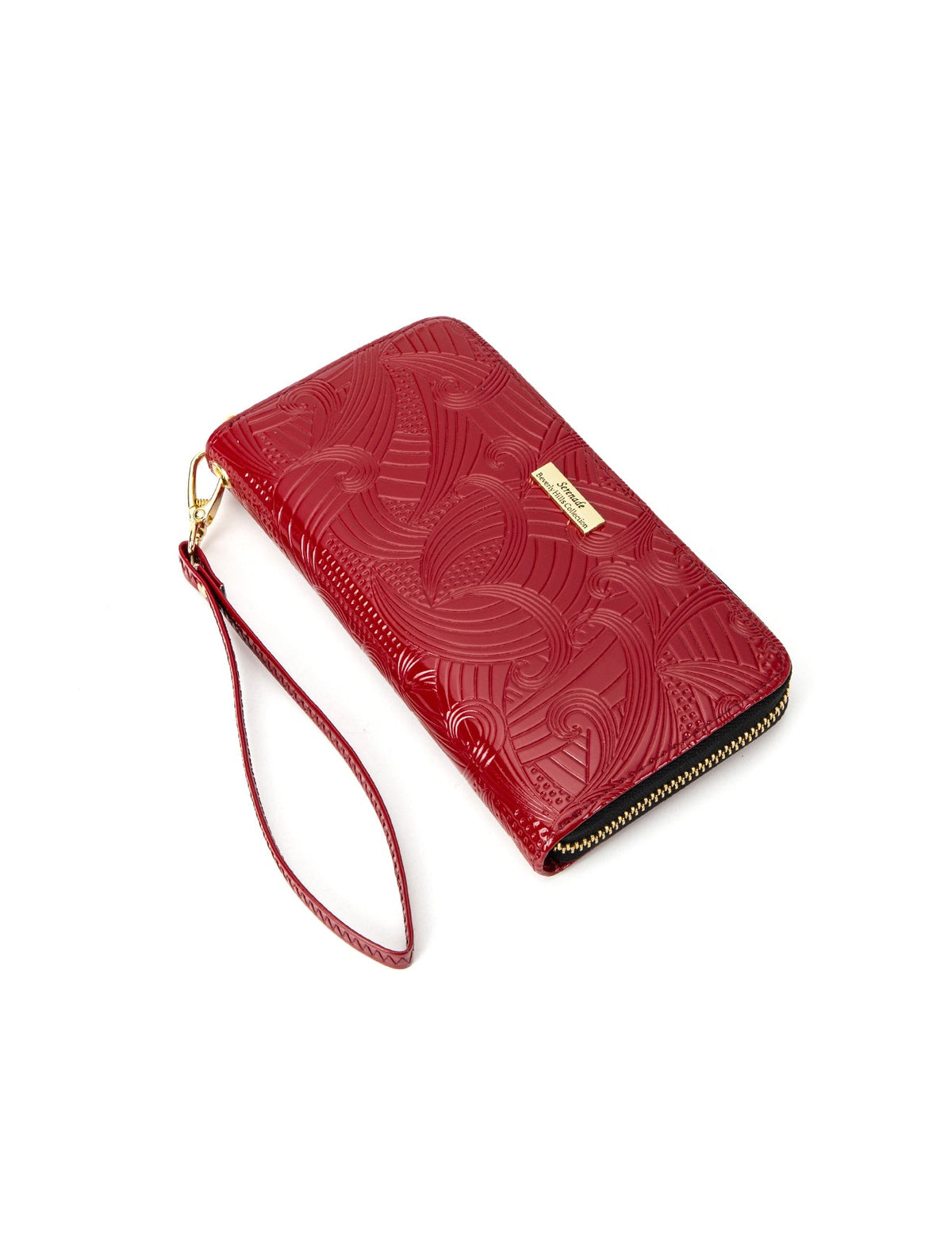 AMIRA ZIP AROUND LEATHER RFID WALLET- WSF4516-RED- NEW IN
