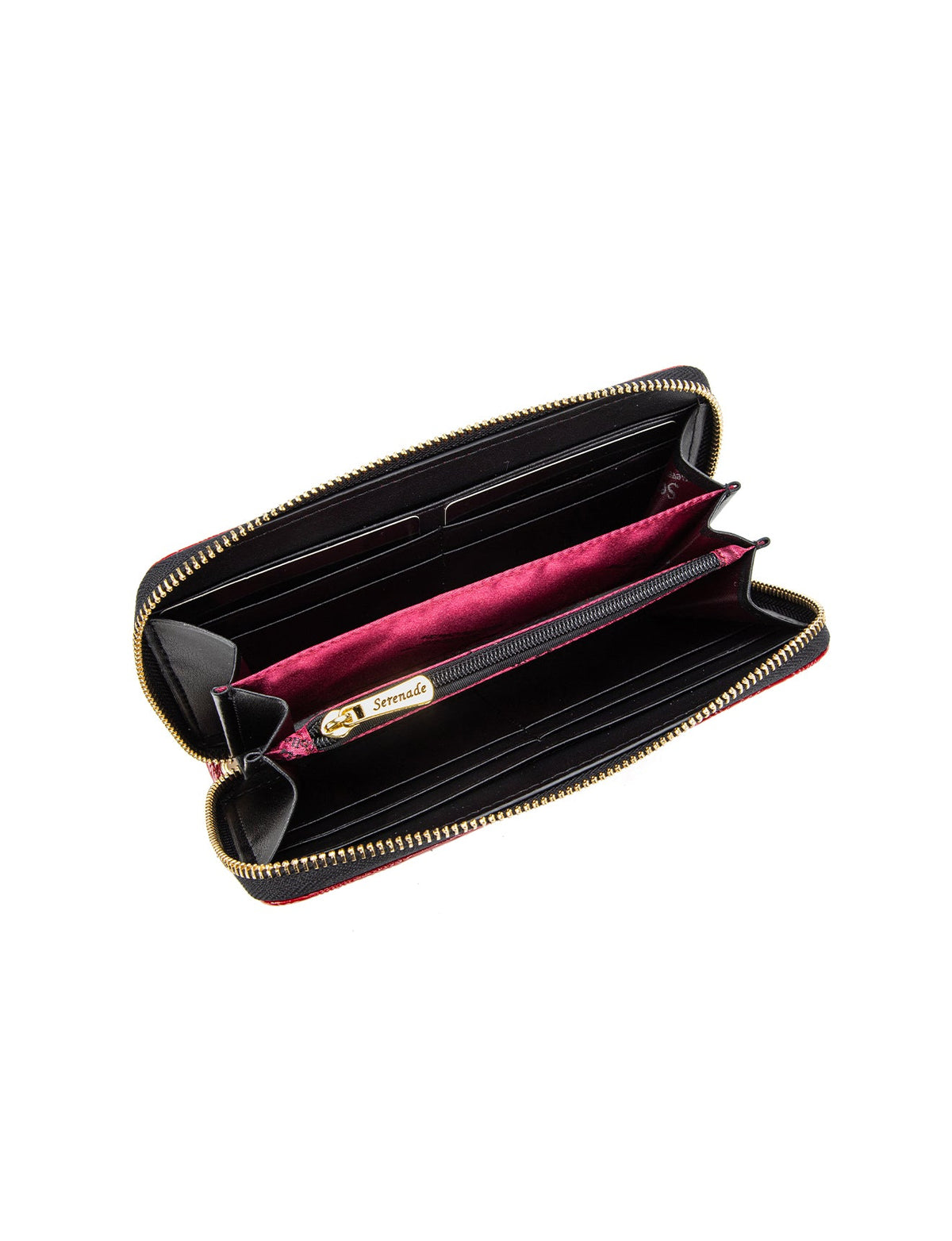 AMIRA ZIP AROUND LEATHER RFID WALLET- WSF4516-RED- NEW IN