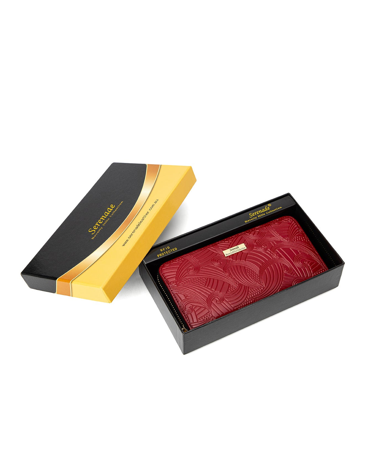 AMIRA ZIP AROUND LEATHER RFID WALLET- WSF4516-RED- NEW IN