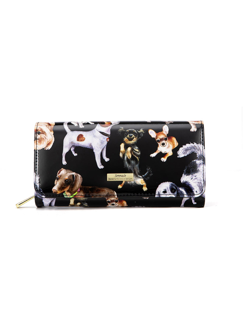 LETS PAWTY LARGE PATENT LEATHER WALLET WITH RFID- WSF5001- NEW IN