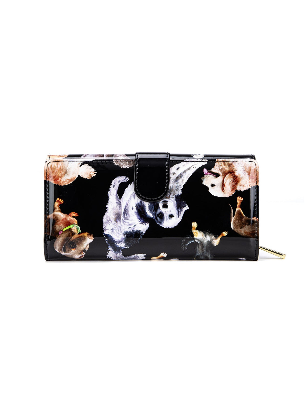 LETS PAWTY LARGE PATENT LEATHER WALLET WITH RFID- WSF5001- NEW IN