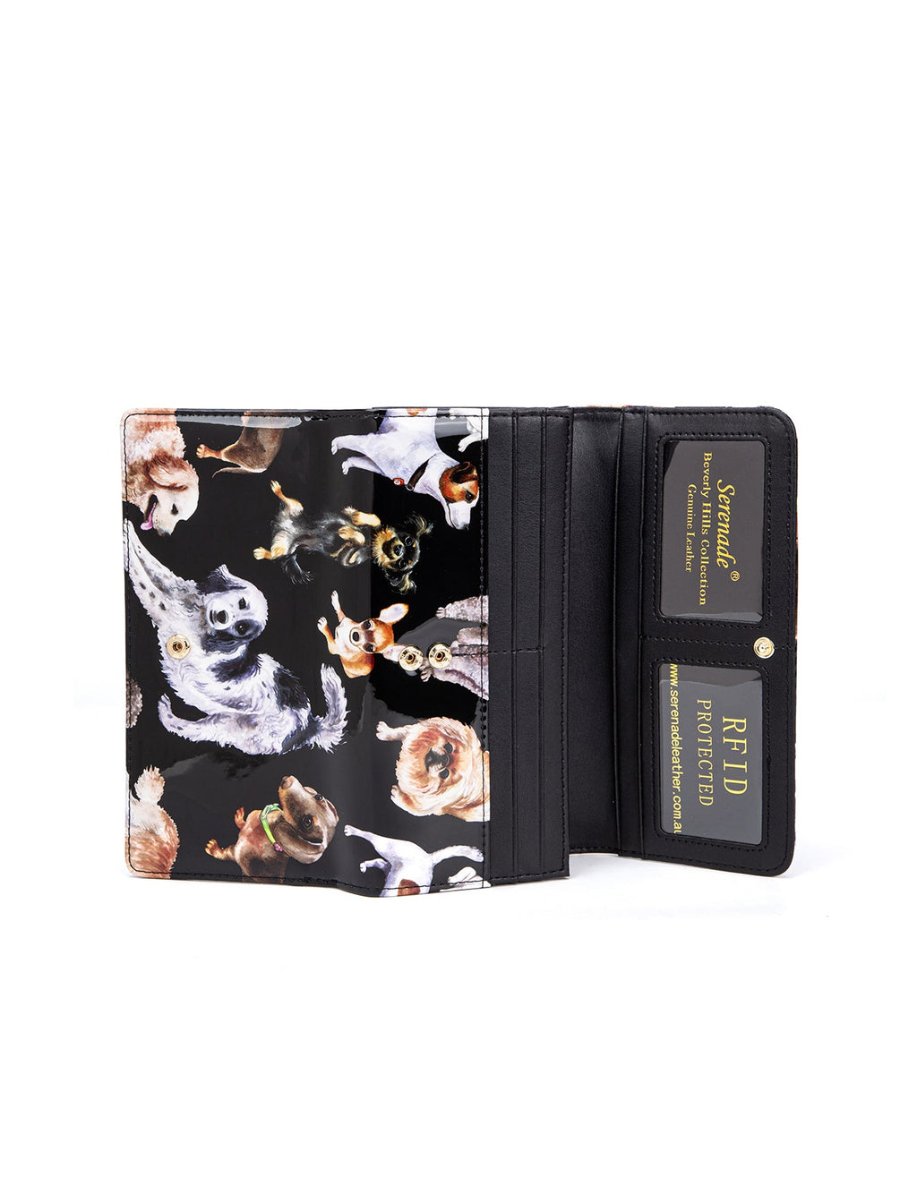 LETS PAWTY LARGE PATENT LEATHER WALLET WITH RFID- WSF5001- NEW IN