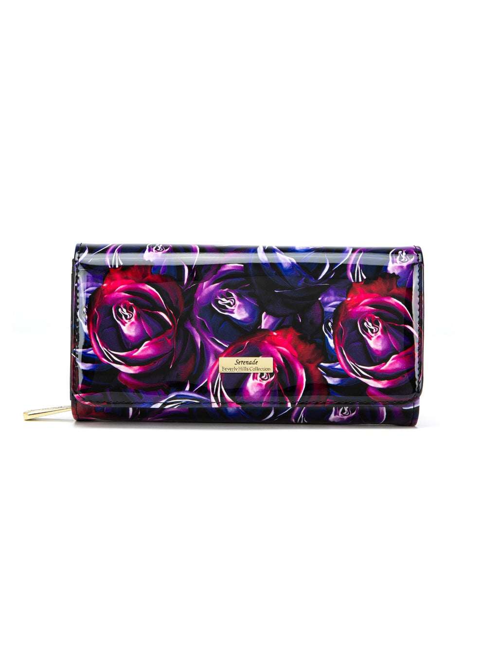 AMETHYST ROSE LARGE  PATENT LEATHER WALLET WITH RFID- WSF5301- NEW IN