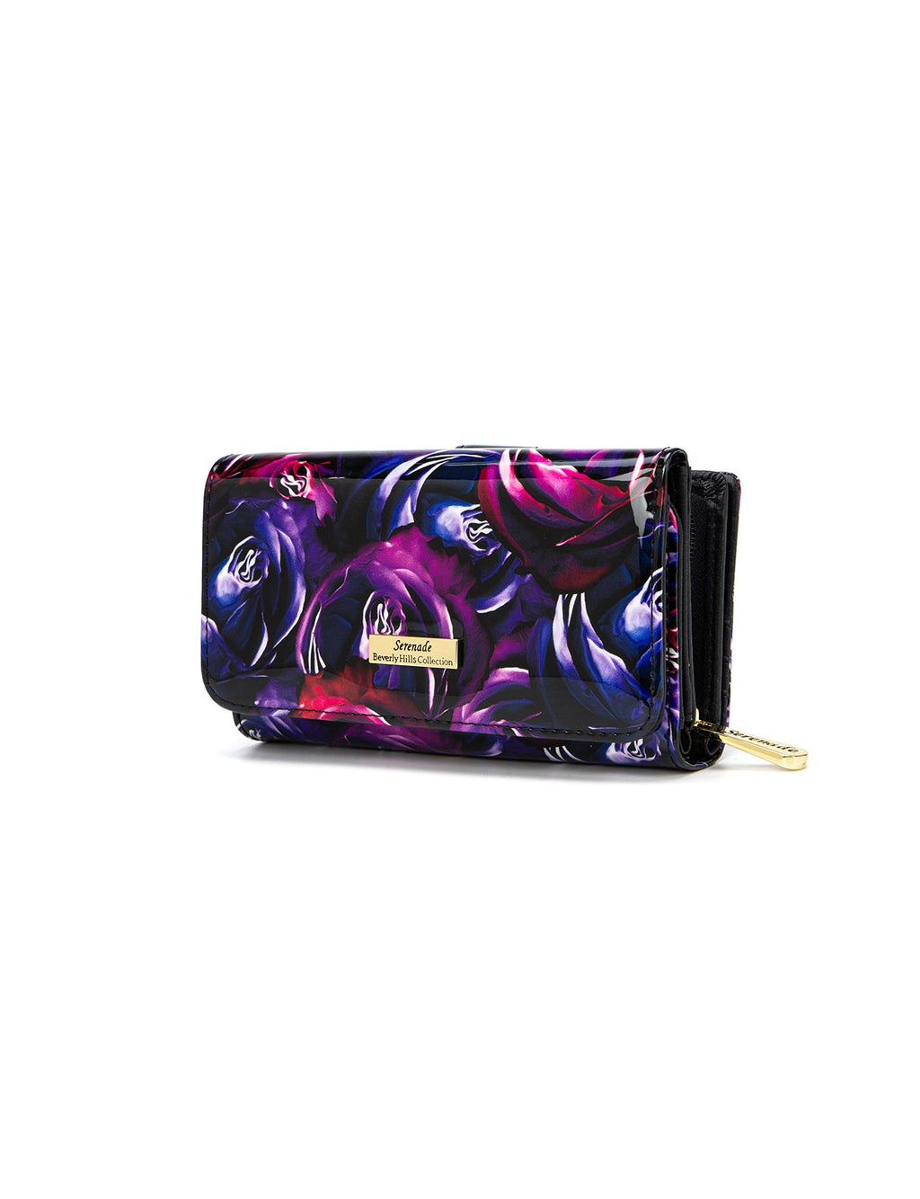 AMETHYST ROSE MEDIUM PATENT LEATHER WALLET WITH RFID- WSF5302- NEW IN
