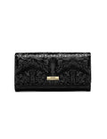 CAROLINA LARGE PATENT LEATHER WALLET WITH RFID - BLACK