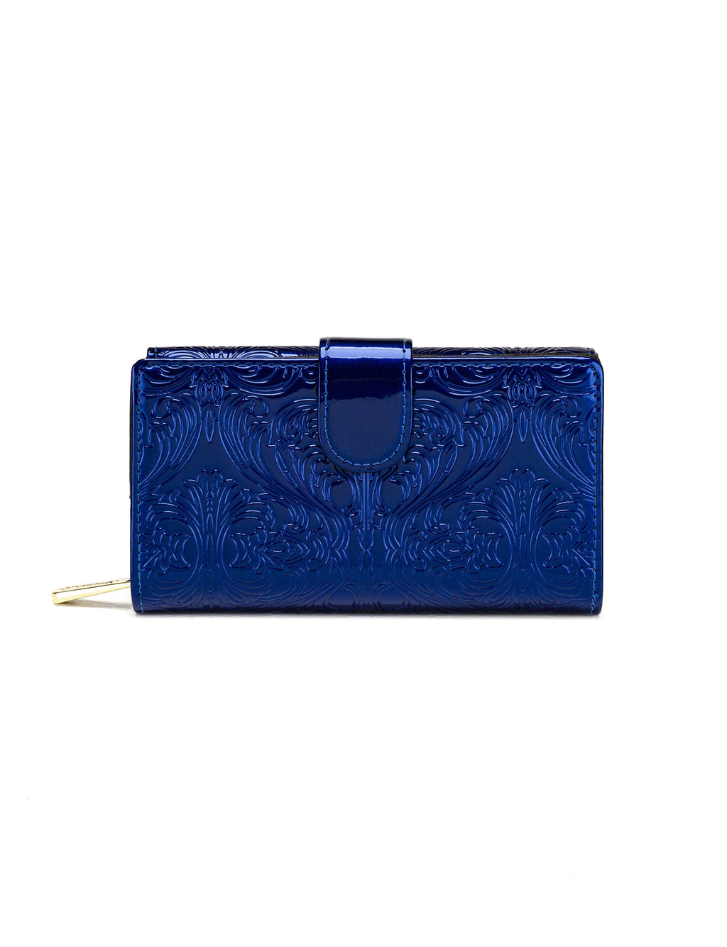 CAROLINA MEDIUM PATENT LEATHER WALLET WITH RFID - BLUE