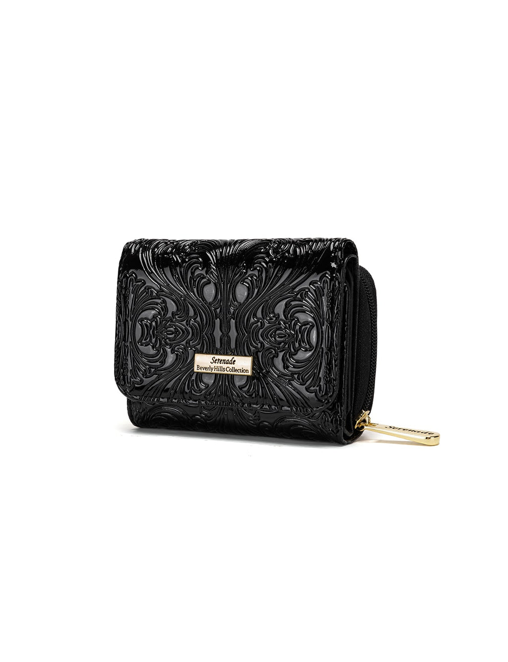 CAROLINA SMALL PATENT LEATHER WALLET WITH RFID - BLACK