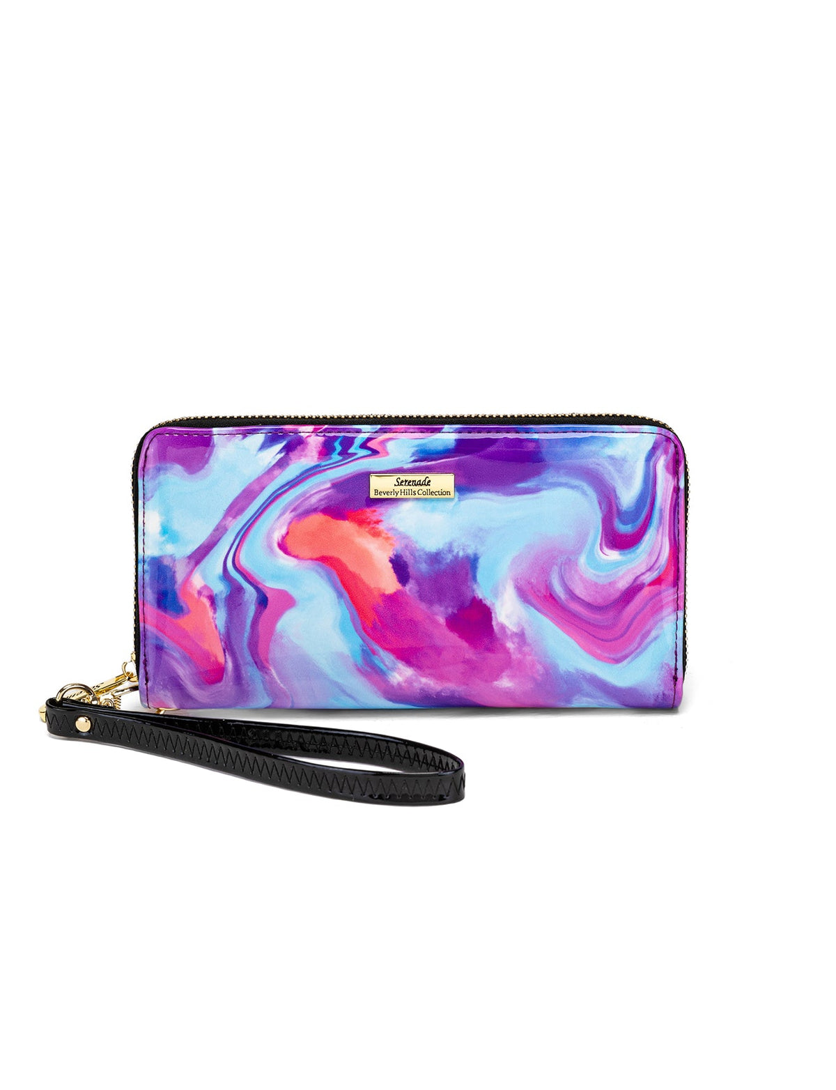 AURORA ZIP AROUND PATENT LEATHER WALLET WITH RFID - SPRING PASTELS