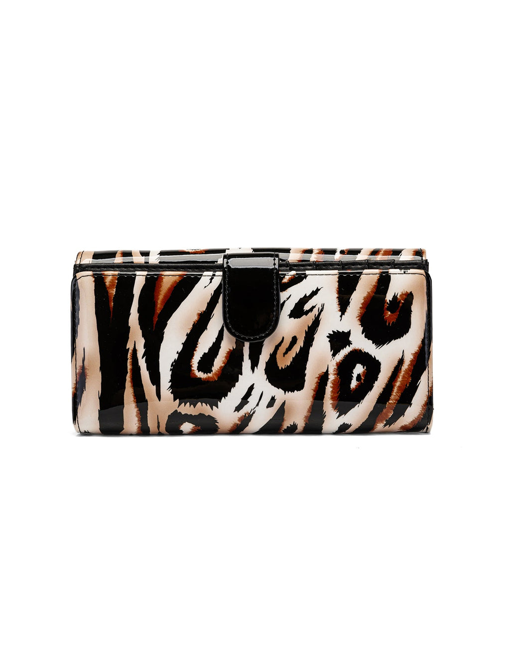 COUGAR LARGE PATENT LEATHER WALLET WITH RFID - COUGAR PRINT