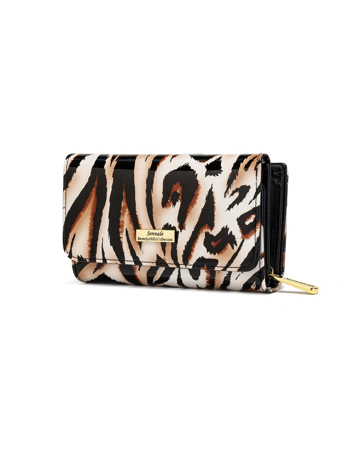 COUGAR MEDIUM PATENT LEATHER WALLET WITH RFID - COUGAR PRINT
