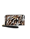 COUGAR ZIP AROUND PATENT LEATHER WALLET WITH RFID - COUGAR PRINT