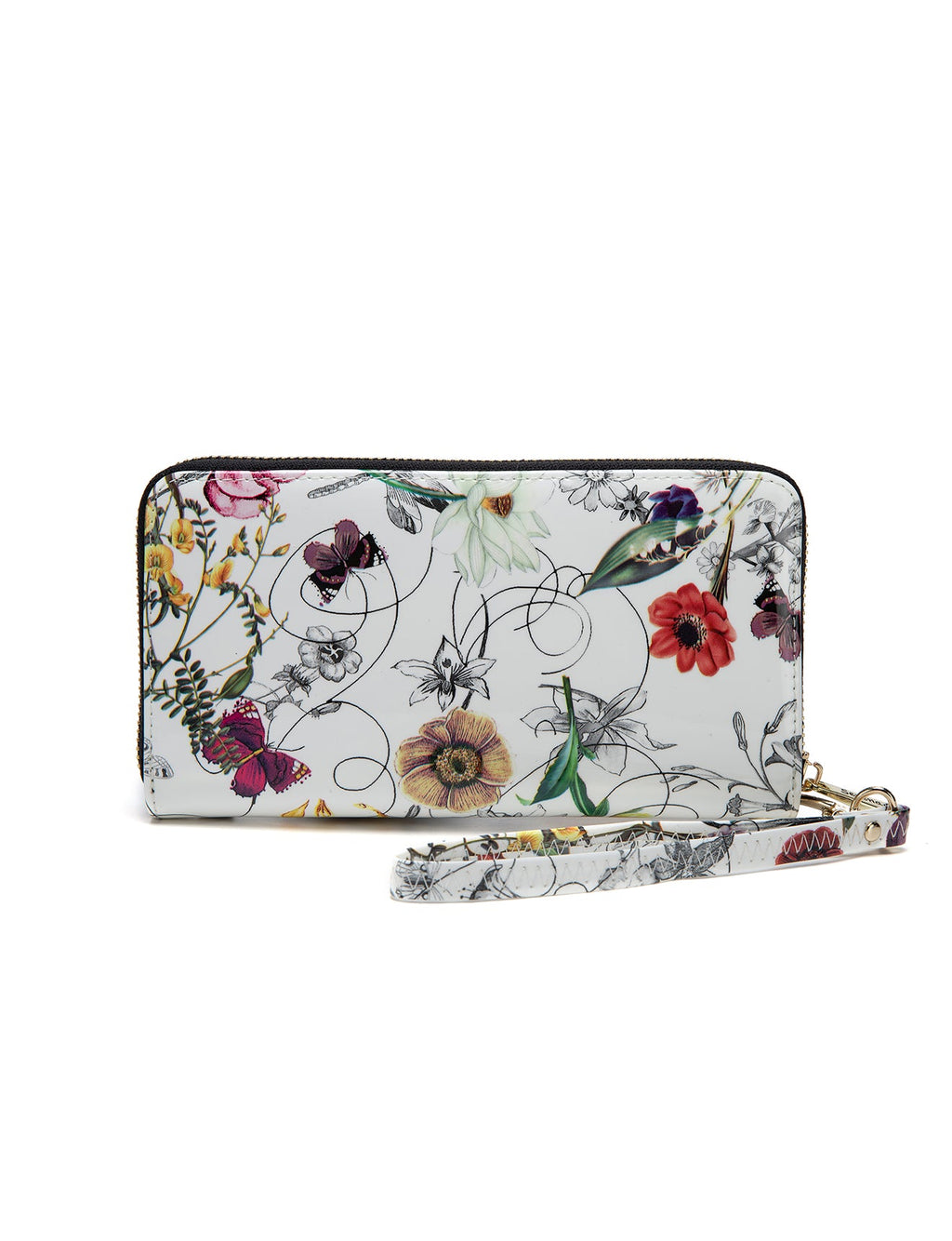 BOTANICS ZIP AROUND  PATENT LEATHER WALLET WITH RFID- WSH4716