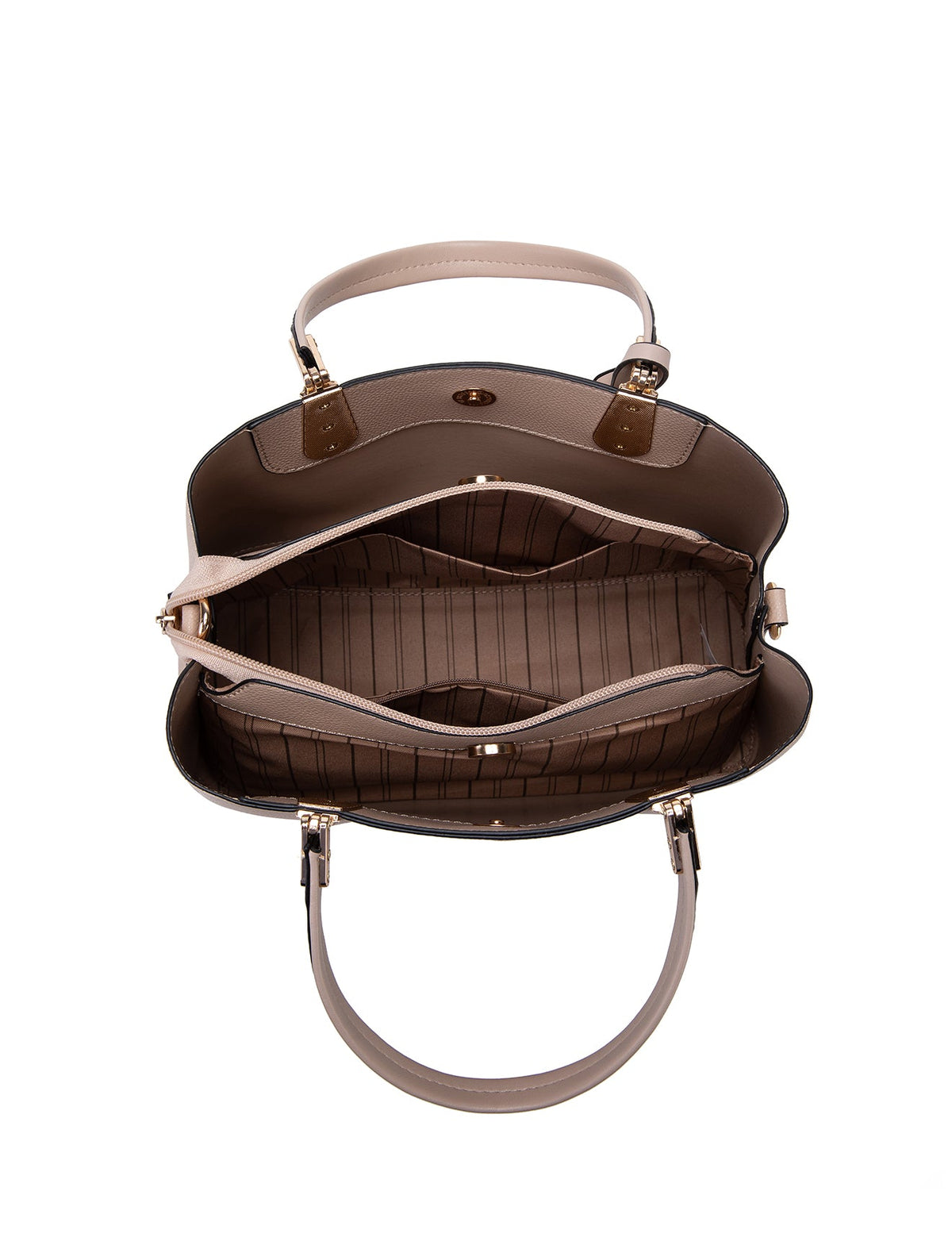 AINSLEY VEGAN TRIPLE COMPARTMENT BAG- XB-2338-TAUPE