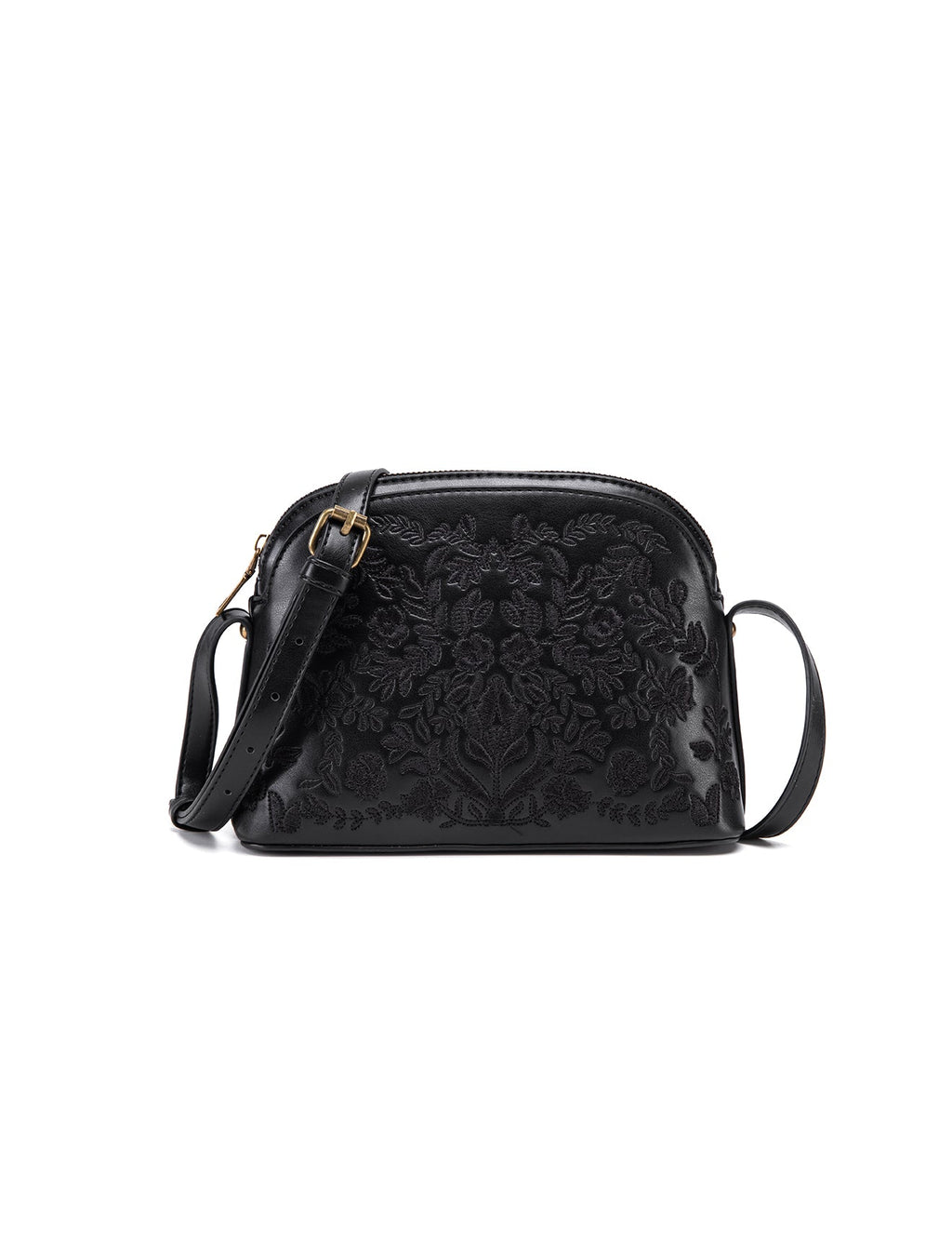 LYLA ECO EMBROIDERED VEGAN XBODY BAG-XB-2354-BLK- SALE