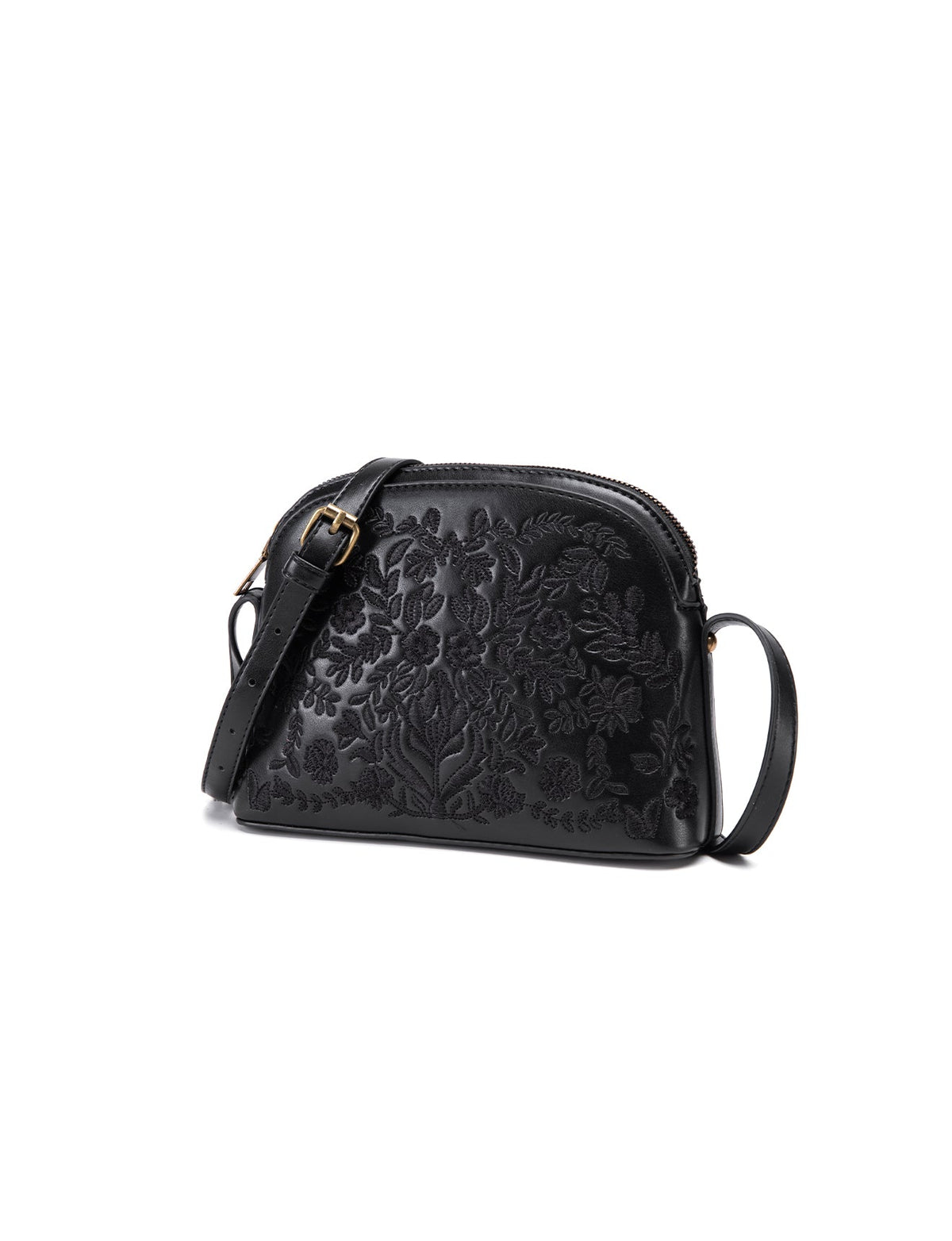 LYLA ECO EMBROIDERED VEGAN XBODY BAG-XB-2354-BLK- SALE