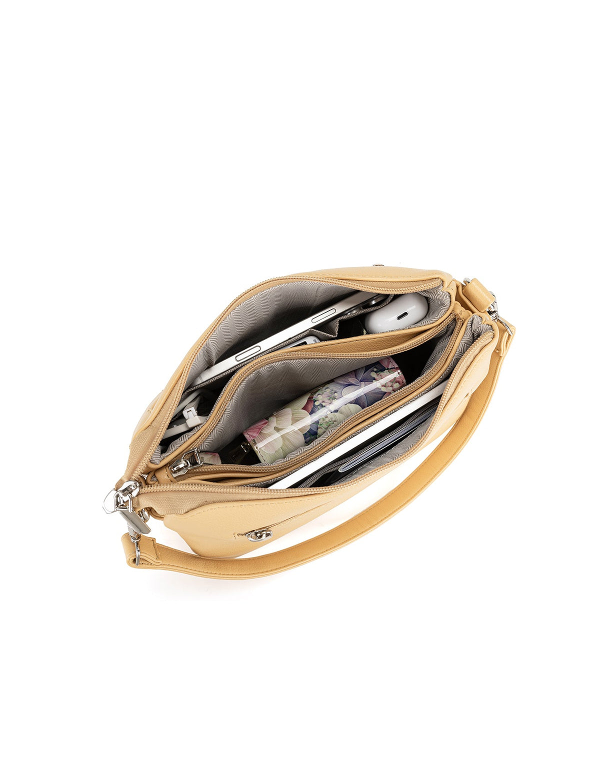NATASHA MULTICOMPARTMENT VEGAN XBODY BAG - BUTTER YELLOW