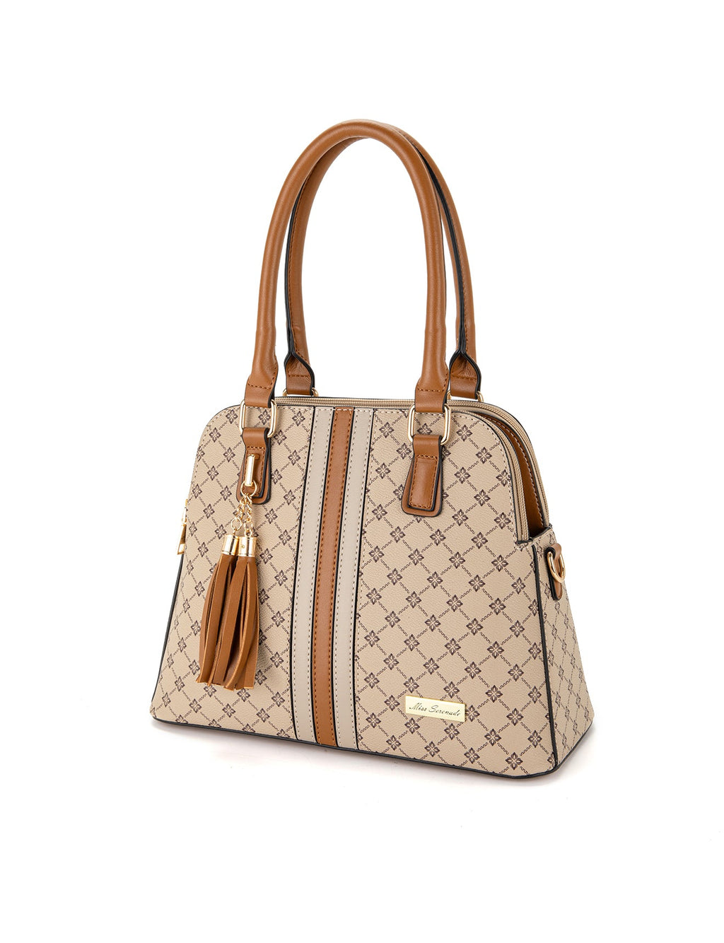 TESS TRIPLE COMPARTMENT VEGAN DOME BAG- XB-2374-BEI- NEW IN
