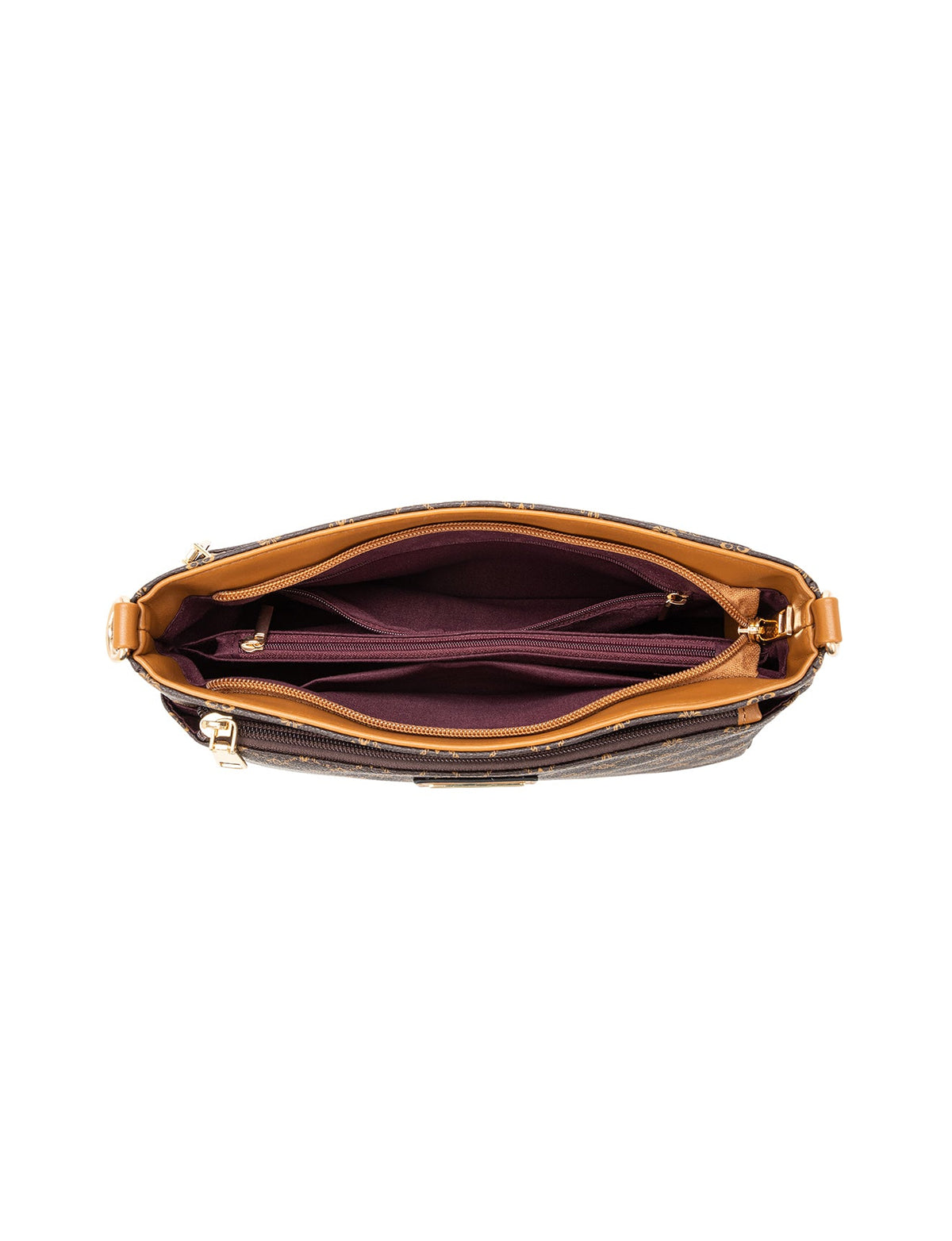 ROME TRIPLE COMPARTMENT XBODY BAG - TAN