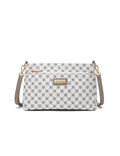 ROME TRIPLE COMPARTMENT XBODY BAG - WHITE & TAUPE