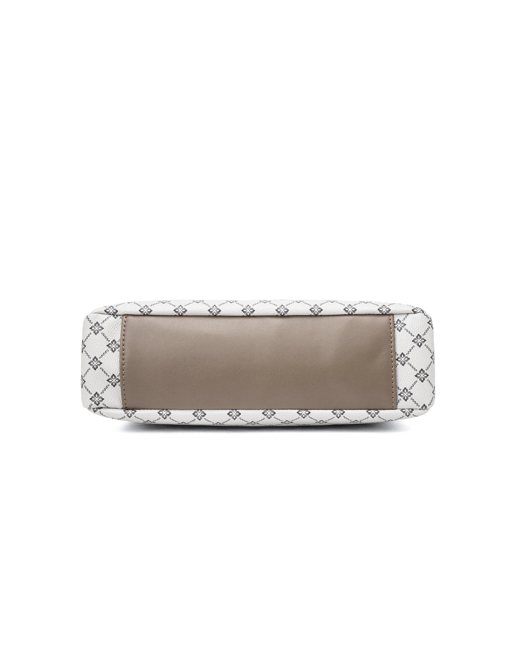 ROME TRIPLE COMPARTMENT XBODY BAG - WHITE & TAUPE