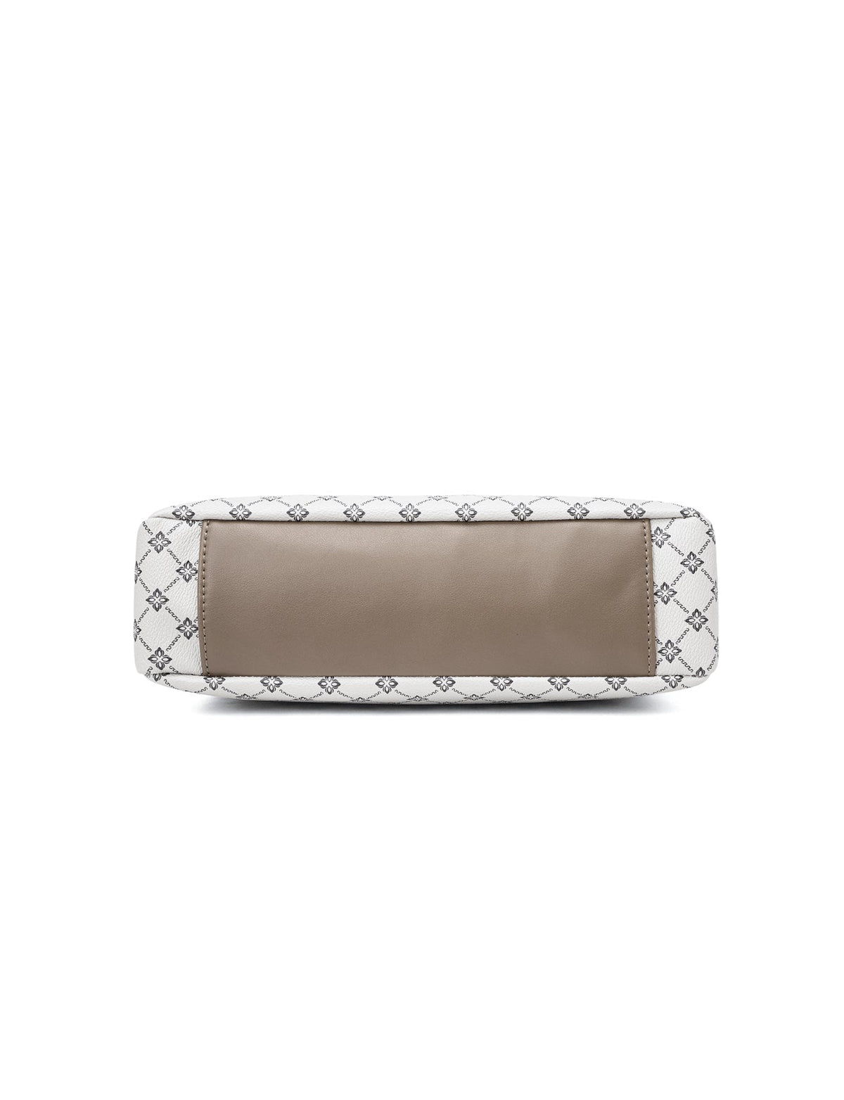 ROME TRIPLE COMPARTMENT XBODY BAG - WHITE & TAUPE