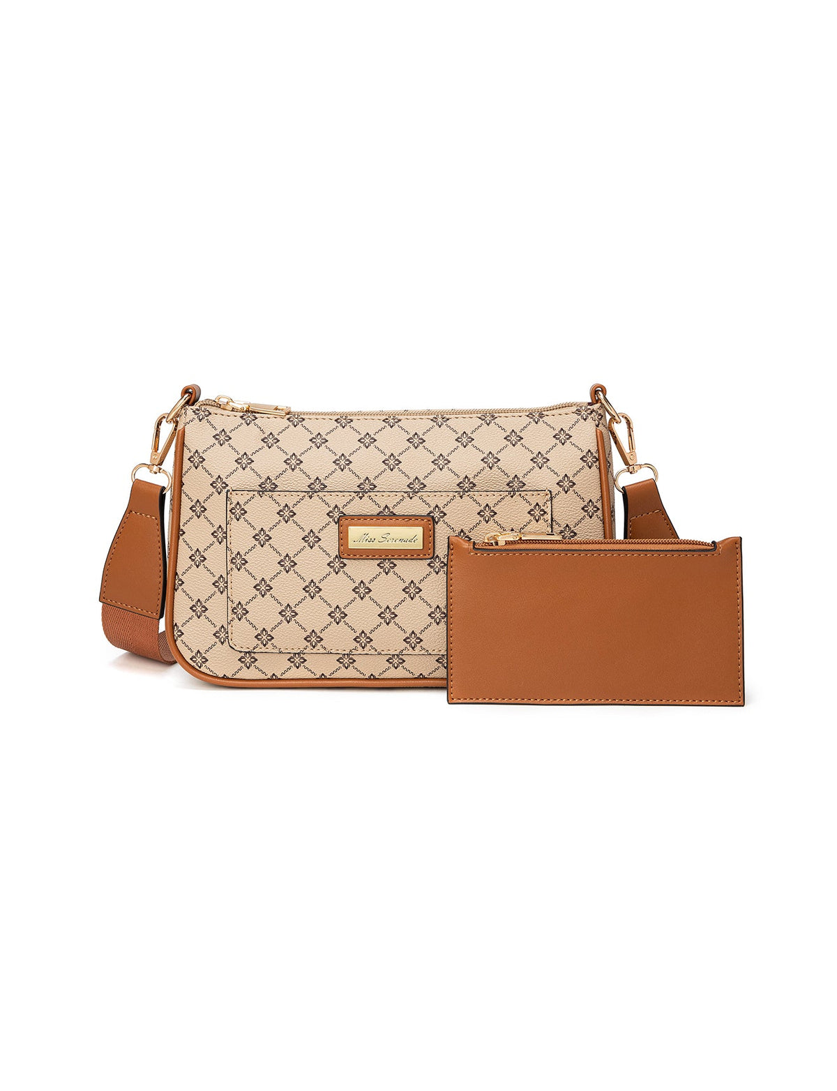 MILANO XBODY BAG WITH REMOVABLE ZIP COIN PURSE - BEIGE