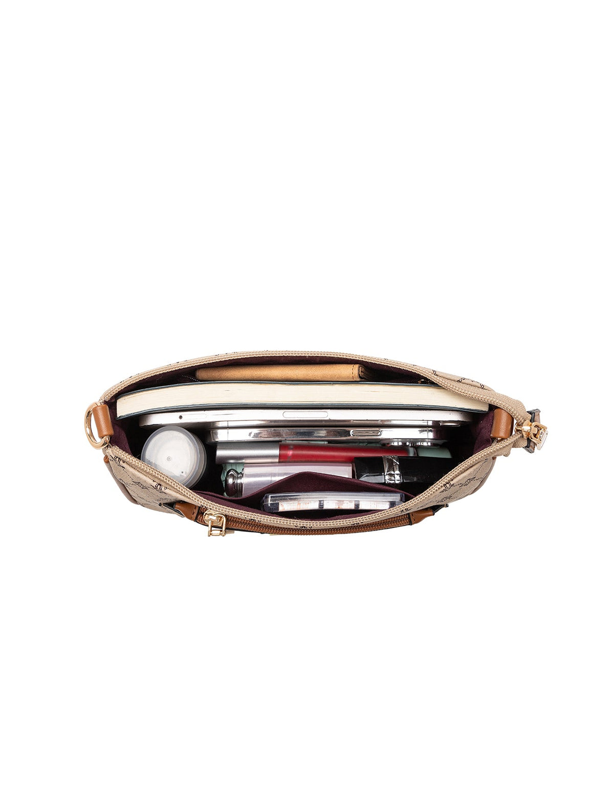 MILANO XBODY BAG WITH REMOVABLE ZIP COIN PURSE - BEIGE
