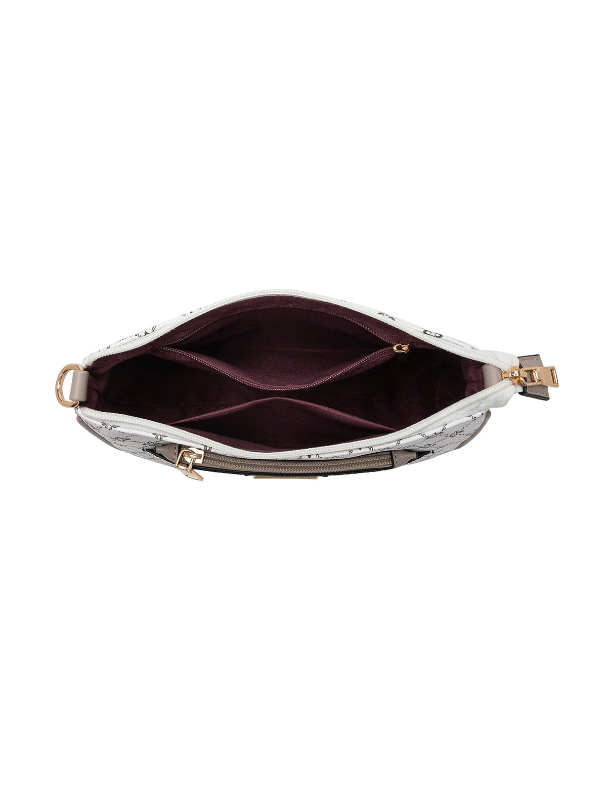 MILANO XBODY BAG WITH REMOVABLE ZIP COIN PURSE - WHITE & TAUPE