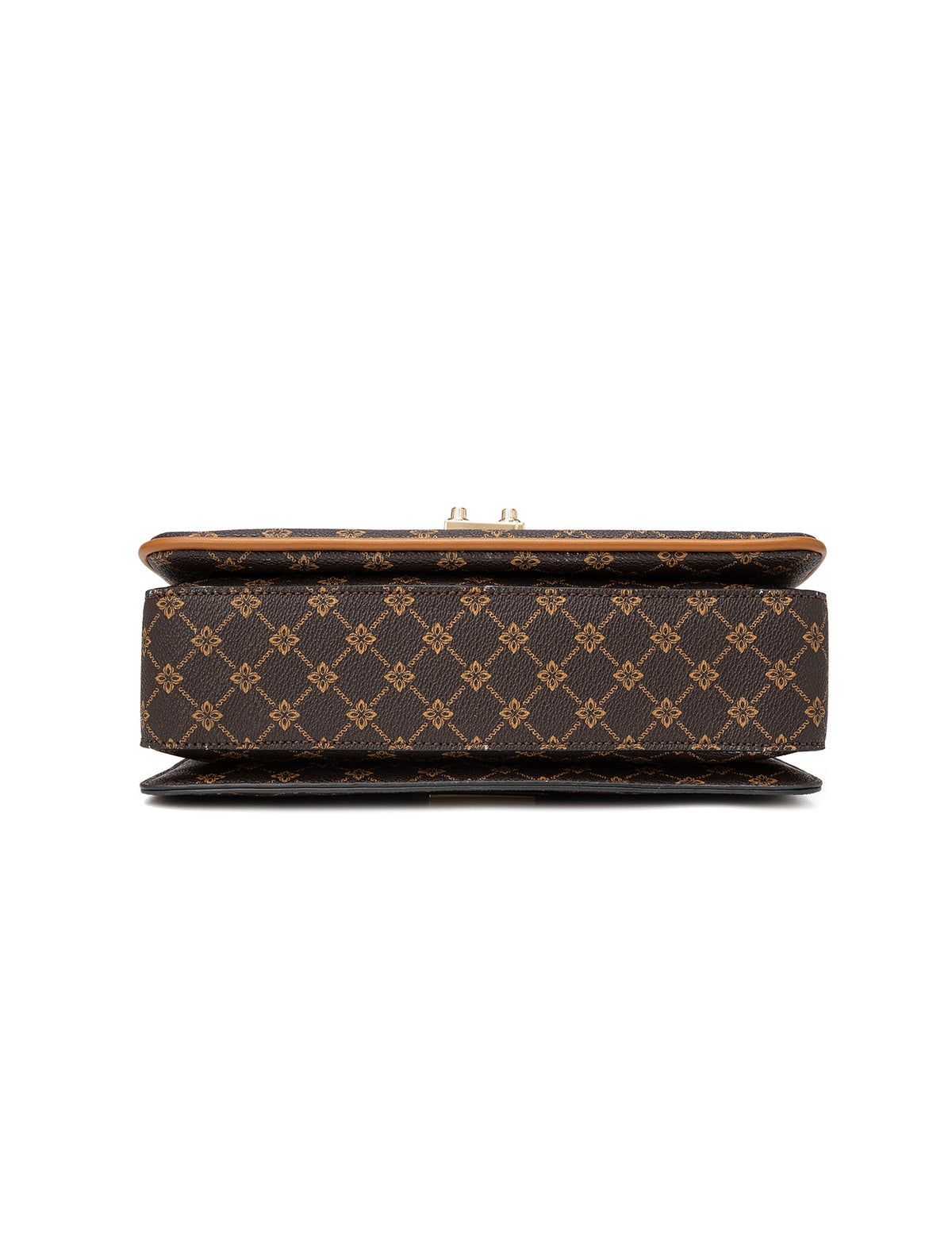 NAPLES TRIPLE COMPARTMENT BAG W/ CHAIN DETAIL AND ADJUSTABLE XBODY STRAP - TAN