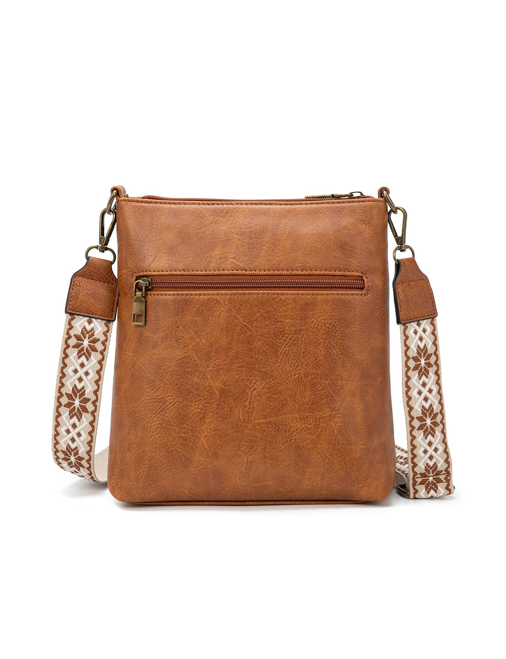 MIRANDA XBODY BAG WITH ZIPS - TAN & BLACK
