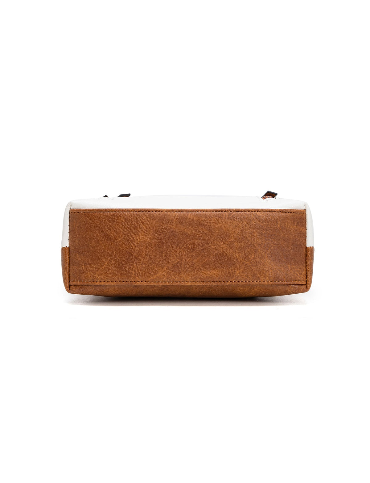 MIRANDA XBODY BAG WITH ZIPS - TAN & WHITE