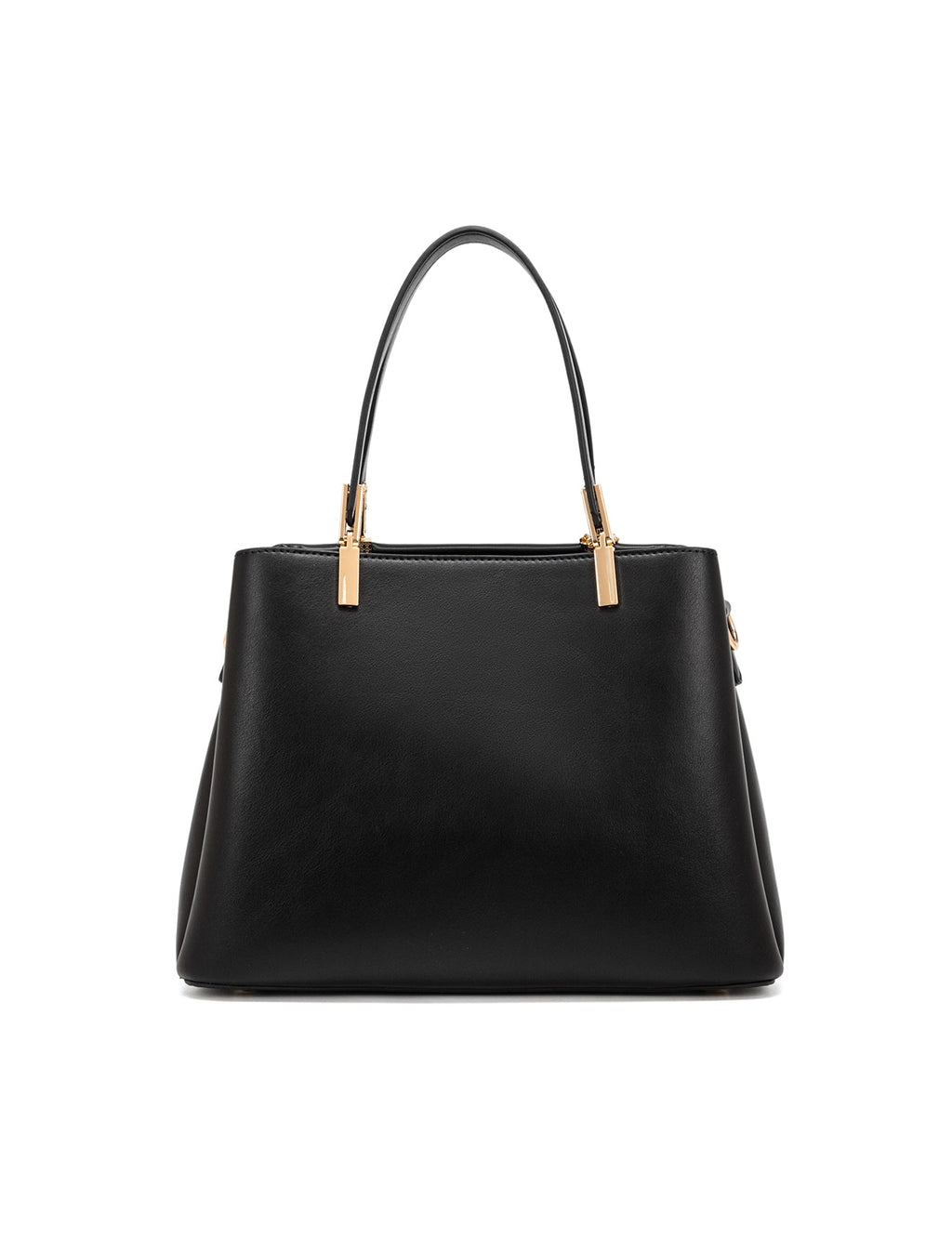 SYDNEY TRIPLE COMPARTMENT BAG WITH RAFFIA DETAIL AND XBODY STRAP - BLACK