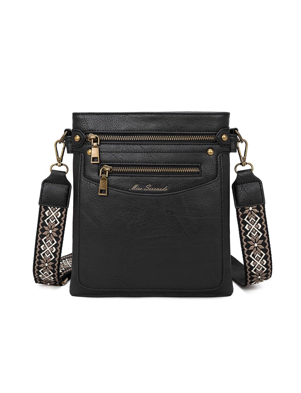 ERIN TRIPLE COMPARTMENT XBODY BAG - BLACK