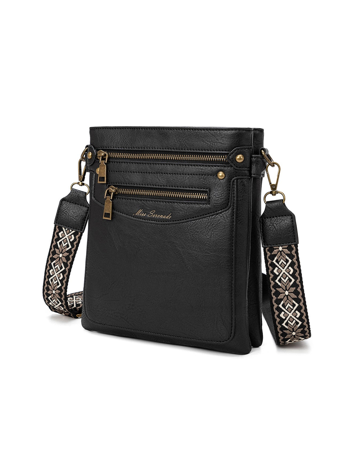 ERIN TRIPLE COMPARTMENT XBODY BAG - BLACK