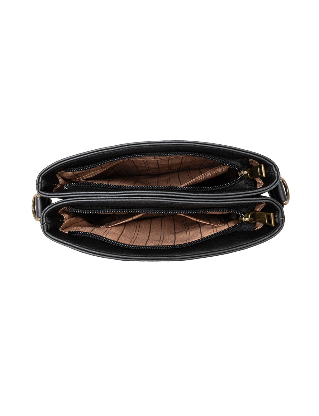 ERIN TRIPLE COMPARTMENT XBODY BAG - BLACK