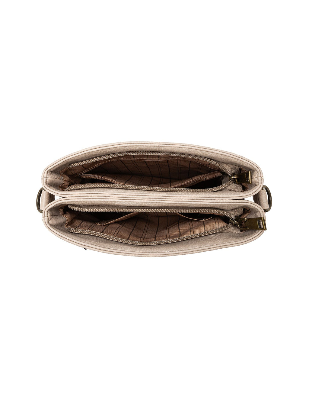 ERIN TRIPLE COMPARTMENT XBODY BAG - TAUPE