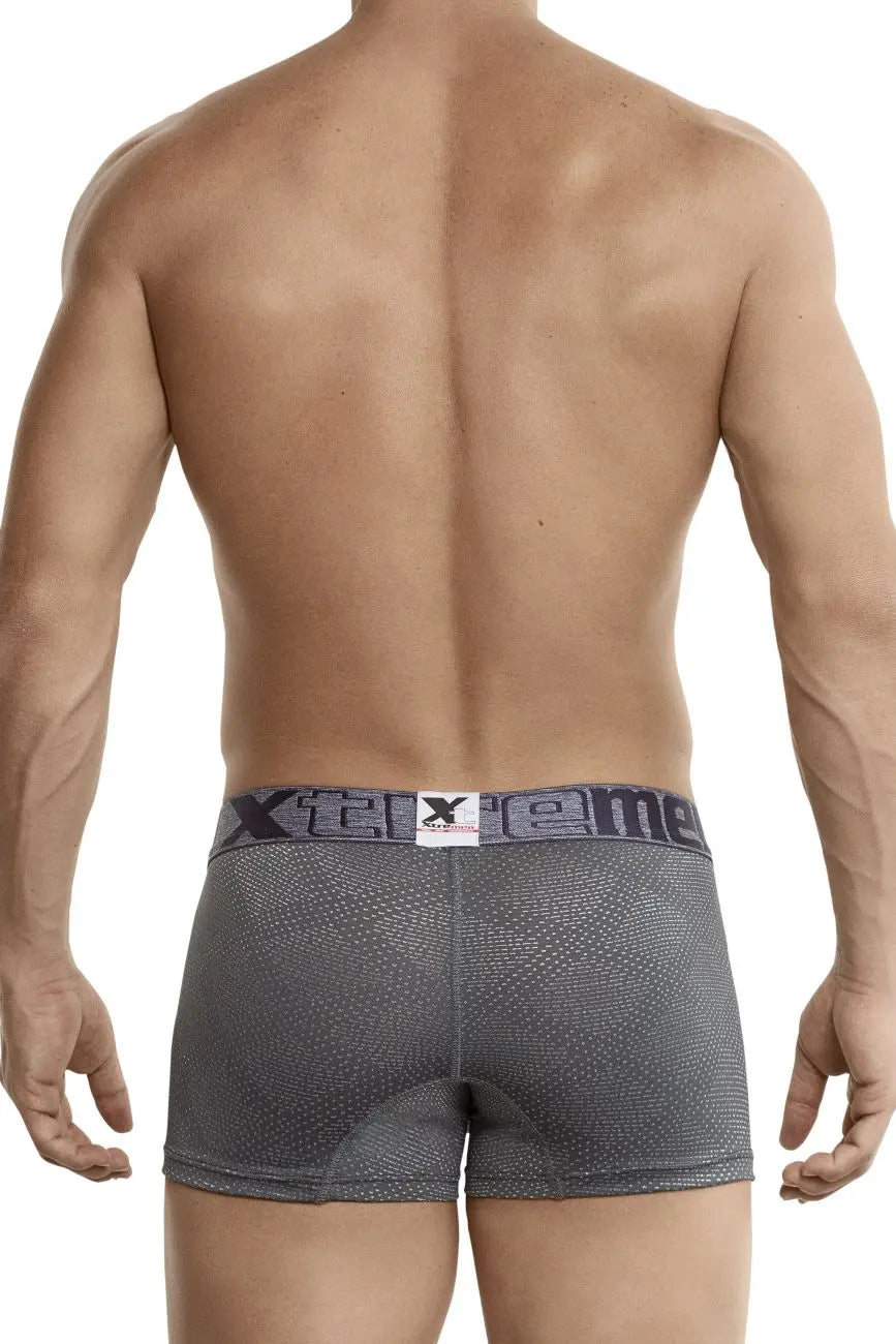 Xtremen Men's Underwear 54446C Jacquard Stripes Boxer Briefs Color Gray