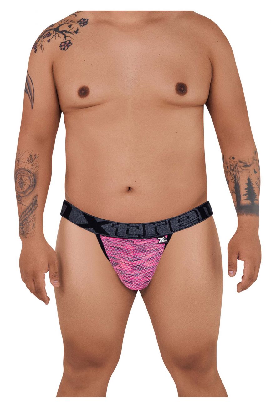 Xtremen 남성 언더웨어 91098X 마이크로파이버 메시 비키니 핑크