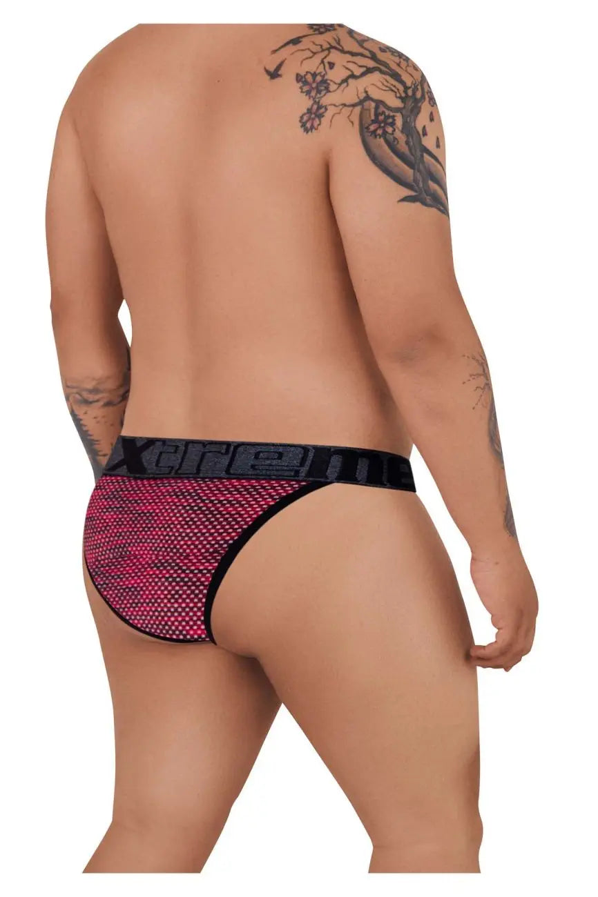 Xtremen Men's Underwear 91098X Microfiber Mesh Bikini Color Red