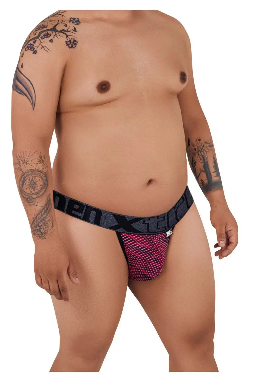 Xtremen Men's Underwear 91098X Microfiber Mesh Bikini Color Red