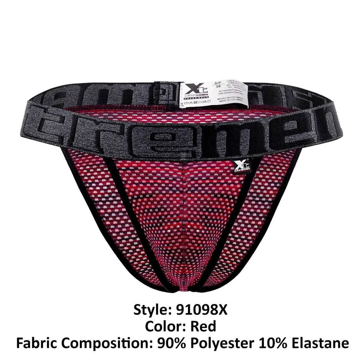 Xtremen Men's Underwear 91098X Microfiber Mesh Bikini Color Red
