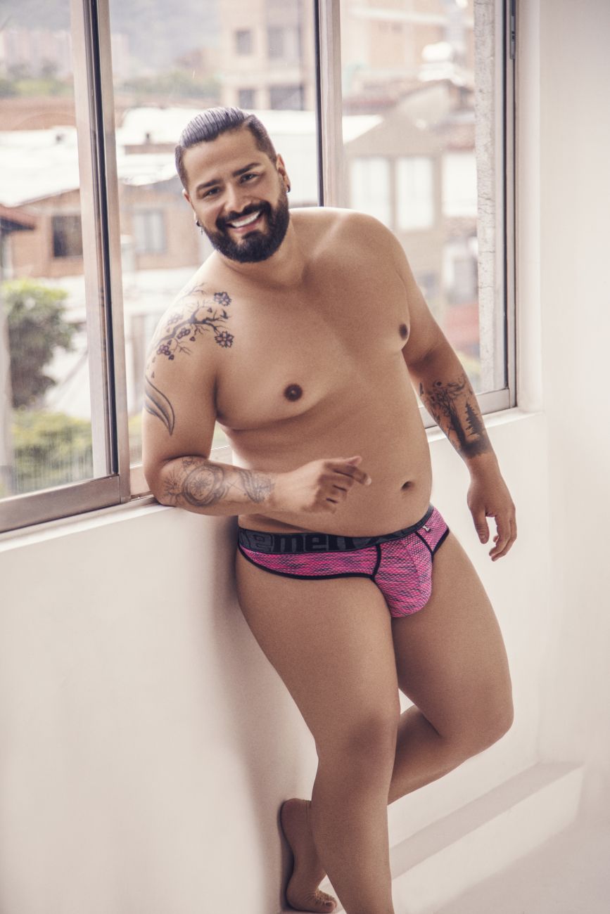 Xtremen Men's Underwear 91100X Microfiber Mesh Thongs Color Pink